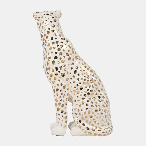 Sagebrook Home 11" Sitting Leopard White/gold Wishlist Create New