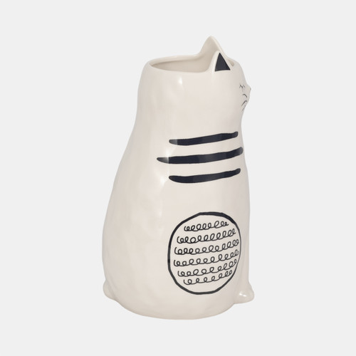 Sagebrook Home 11" Sitting Pretty Kitty With Vase Opening White/ Wishlist Create New