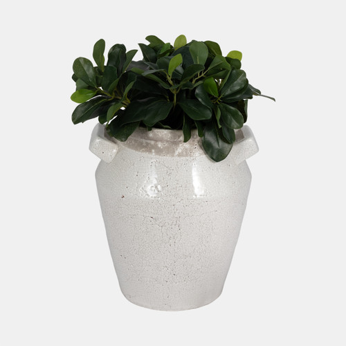 Sagebrook Home 11" Squared Handle Crackle Vase White Wishlist Create New