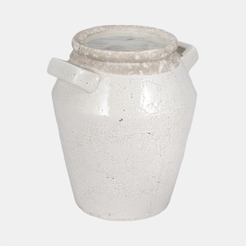 Sagebrook Home 11" Squared Handle Crackle Vase White Wishlist Create New