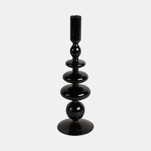 sagebrook home 11" Vintage Glass Taper Candle Holder Black Wishlist Create New