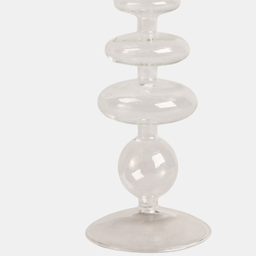 Sagebrook Home 11" Vintage Glass Taper Candle Holder Clear Wishlist Create New