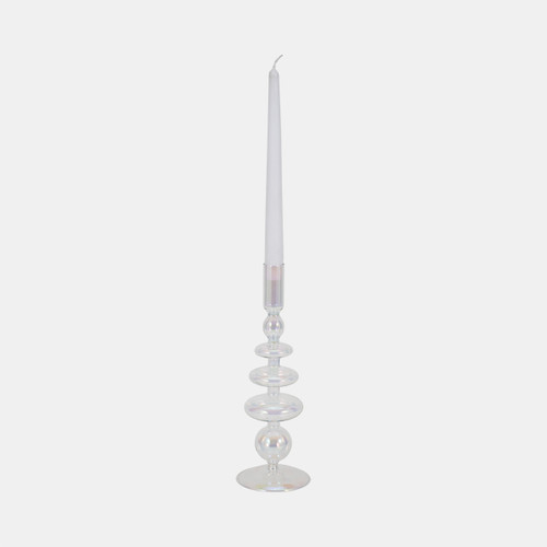 Sagebrook Home 11" Vintage Glass Taper Candle Holder Luster Wishlist Create New