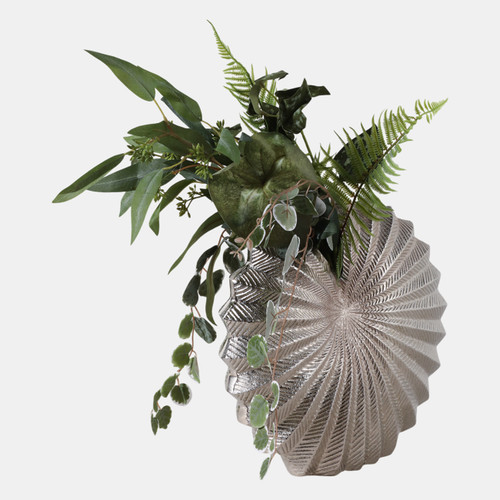 Sagebrook Home 11x10" Seashell Metal Vase Silver Wishlist Create New