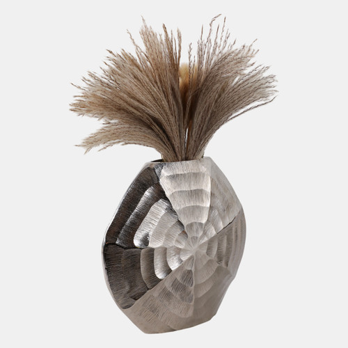 Sagebrook Home 11x10" Shell Pattern Metal Vase Silver Wishlist Create New