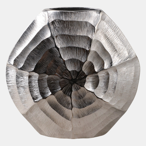 Sagebrook Home 11x10" Shell Pattern Metal Vase Silver Wishlist Create New