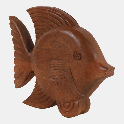 Sagebrook Home 11x10" Wooden Fish Figurine Natural Wishlist Create New