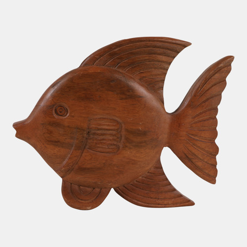 Sagebrook Home 11x10" Wooden Fish Figurine Natural Wishlist Create New