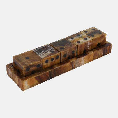 Sagebrook Home 11x3" Tortoise Resin Dice Set Brown Wishlist Create New