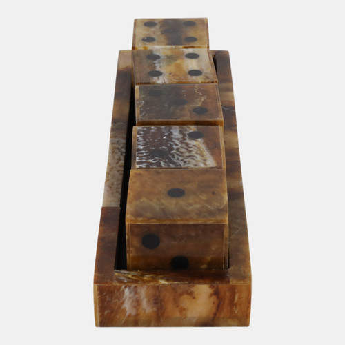 Sagebrook Home 11x3" Tortoise Resin Dice Set Brown Wishlist Create New