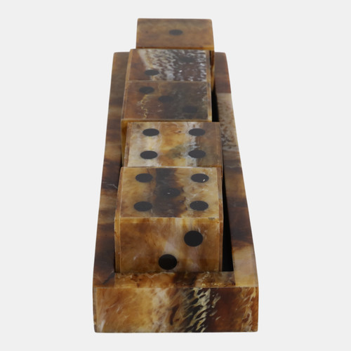 Sagebrook Home 11x3" Tortoise Resin Dice Set Brown Wishlist Create New