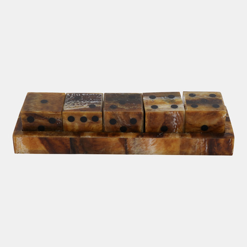 sagebrook home 11x3" Tortoise Resin Dice Set Brown Wishlist Create New