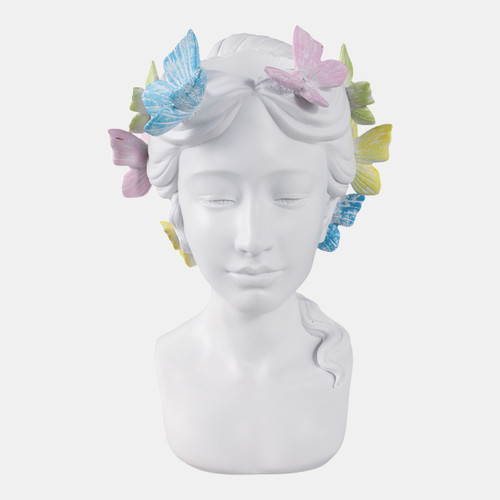 sagebrook home 11x7" Lady With Butterflies Planter White Multi Wishlist Create New