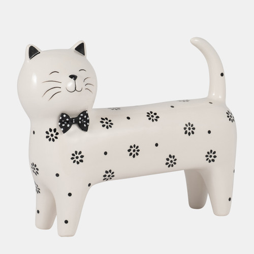 Sagebrook Home 11x8" Daisies Cat White Wishlist Create New