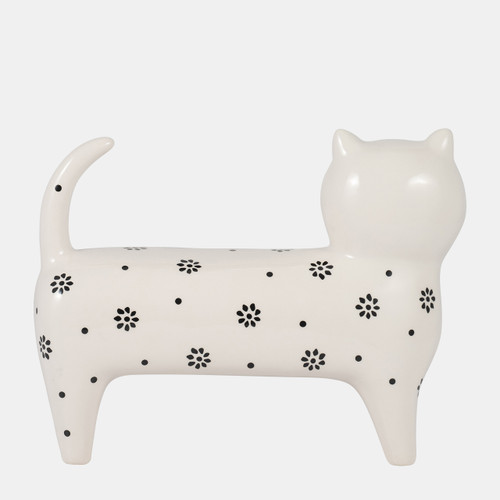 Sagebrook Home 11x8" Daisies Cat White Wishlist Create New