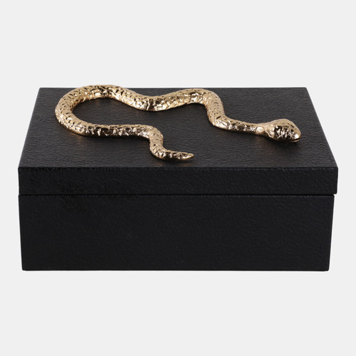 Sagebrook Home 11x8" Faux Leather Snake Box Black/gold Wishlist Create New