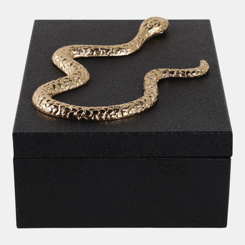 Sagebrook Home 11x8" Faux Leather Snake Box Black/gold Wishlist Create New
