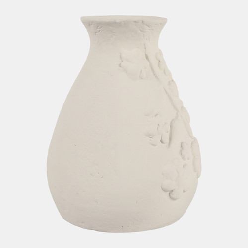 Sagebrook Home 11x9" Paper Mache Floral Embossed Vase Ivory Wishlist Create New