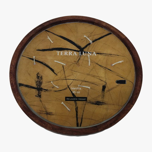 sagebrook home 12" 35 Oz Vanilla Hammered Wood Candle Brown Wishlist Create New