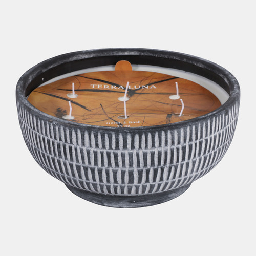 sagebrook home 12" 77 Oz Neroli & Basil Textured Candle Black Wishlist Create New