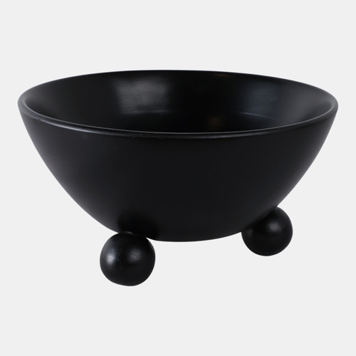 Sagebrook Home 12" Bowl With Ball Feet Black Wishlist Create New