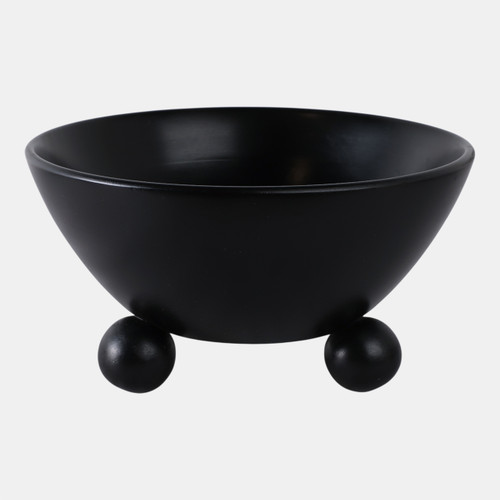 Sagebrook Home 12" Bowl With Ball Feet Black Wishlist Create New