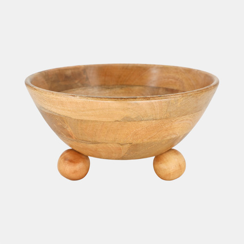 Sagebrook Home 12" Bowl With Ball Feet Nat Wishlist Create New