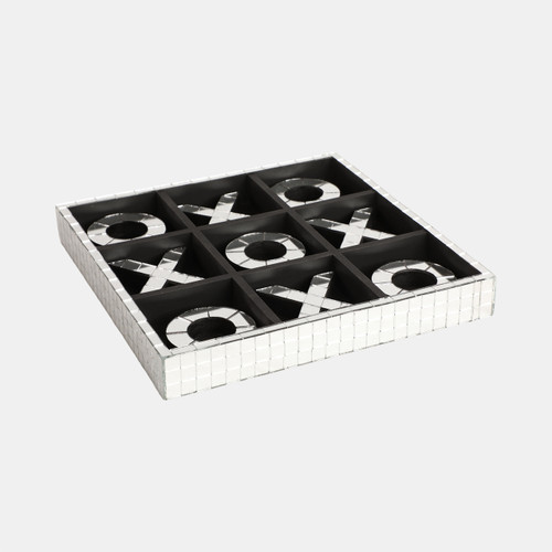 Sagebrook Home 12" Disco Mosaic X&o Game Silver Wishlist Create New