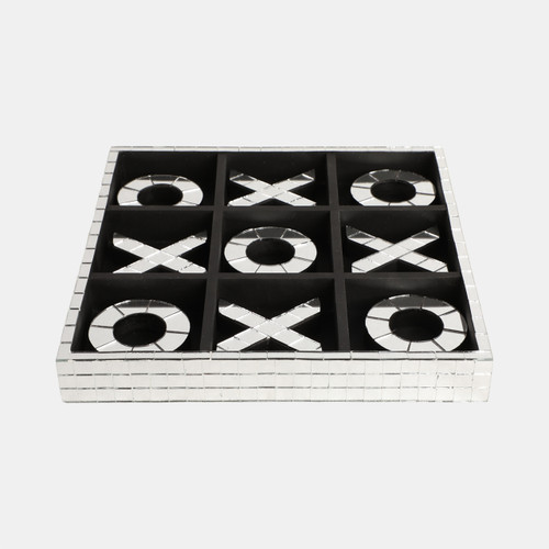 Sagebrook Home 12" Disco Mosaic X&o Game Silver Wishlist Create New