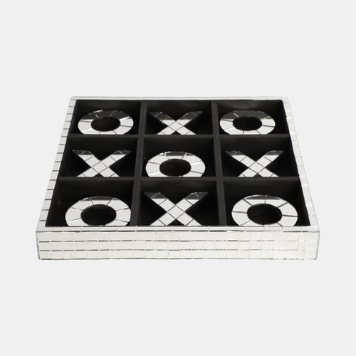 Sagebrook Home 12" Disco Mosaic X&o Game Silver Wishlist Create New