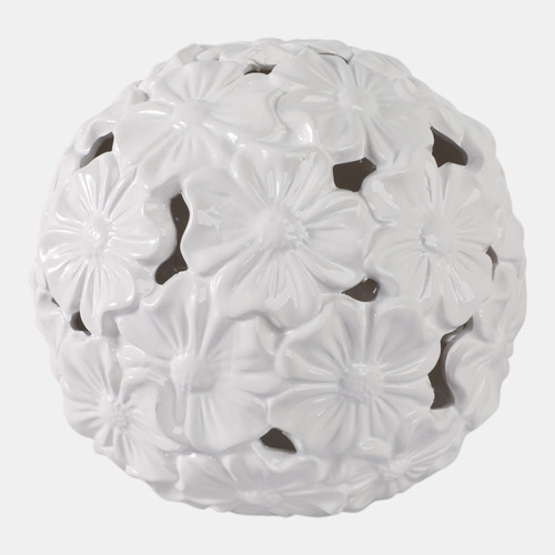 Sagebrook Home 12" Flower Cut-out Garden Orb White Wishlist Create New