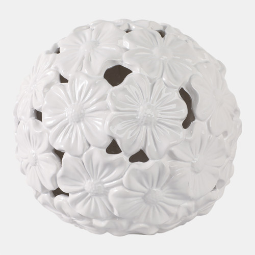 Sagebrook Home 12" Flower Cut-out Garden Orb White Wishlist Create New