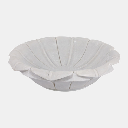 Sagebrook Home 12" Flower Shaped Marble Bowl White Wishlist Create New