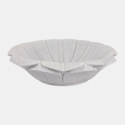 sagebrook home 12" Flower Shaped Marble Bowl White Wishlist Create New