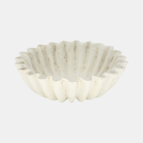 Sagebrook Home 12" Fluted Paper Mache Bowl Ivory Wishlist Create New
