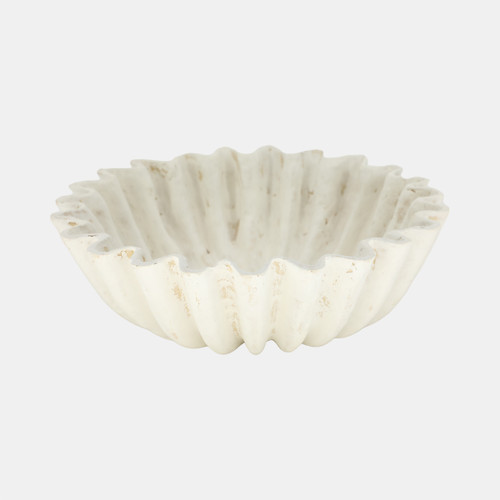 sagebrook home 12" Fluted Paper Mache Bowl Ivory Wishlist Create New