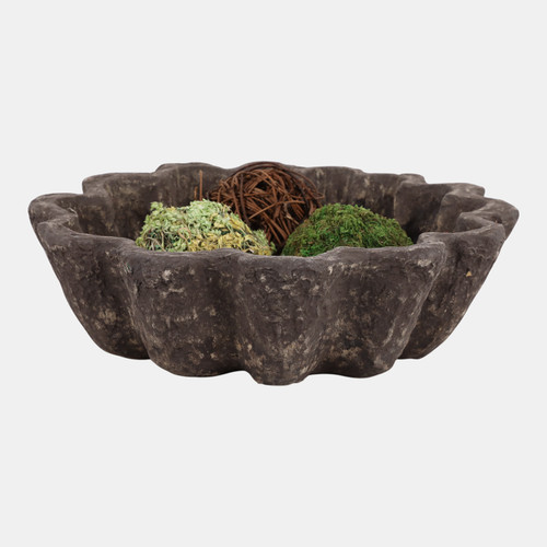 Sagebrook Home 12" Fluted Paper Mache Bowl Rustic Brown Wishlist Create New