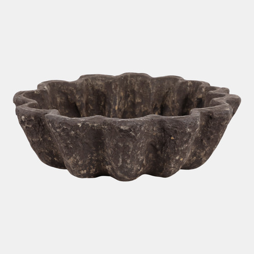 sagebrook home 12" Fluted Paper Mache Bowl Rustic Brown Wishlist Create New
