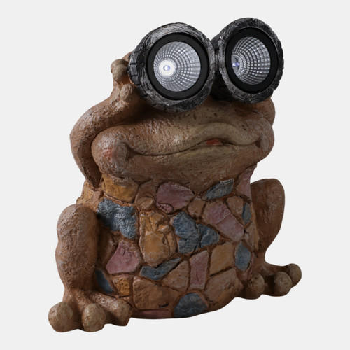 Sagebrook Home 12" Frog With Solar Goggles Multi Wishlist Create New