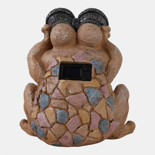 Sagebrook Home 12" Frog With Solar Goggles Multi Wishlist Create New