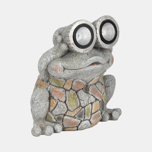 Sagebrook Home 12" Frog With Solar Goggles Multi Wishlist Create New