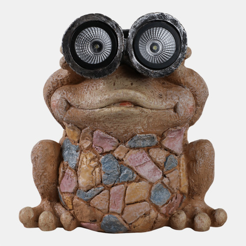 sagebrook home 12" Frog With Solar Goggles Multi Wishlist Create New