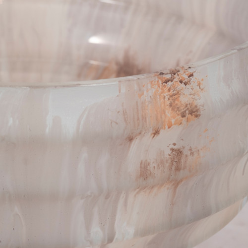 Sagebrook Home 12" Glass Pedestal Bowl Opal Finish Ivory Multi Wishlist Create New