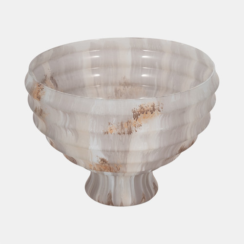 sagebrook home 12" Glass Pedestal Bowl Opal Finish Ivory Multi Wishlist Create New