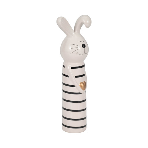Sagebrook Home 12" Lines Bunny With Gold Heart White/black Wishlist Create New
