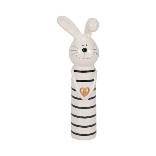 sagebrook home 12" Lines Bunny With Gold Heart White/black Wishlist Create New