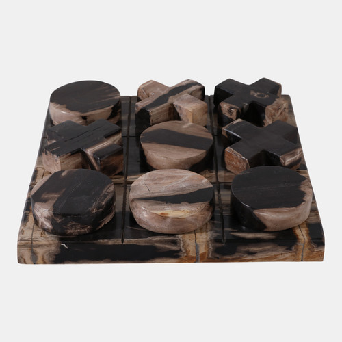 Sagebrook Home 12" Petrified Wood Tic-tac-toe Black Wishlist Create New