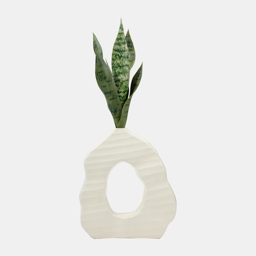 Sagebrook Home 12" Ribbed Open-cut Out Vase Ivory Wishlist Create New