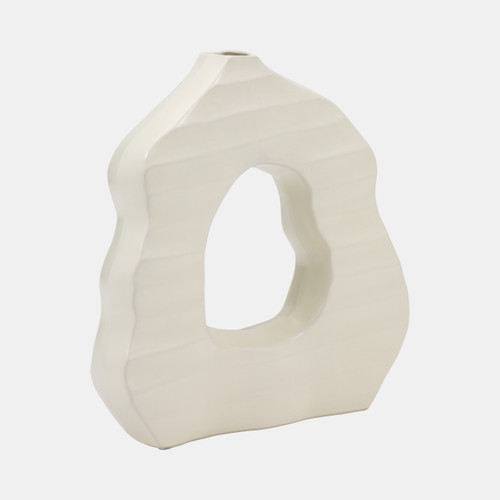 Sagebrook Home 12" Ribbed Open-cut Out Vase Ivory Wishlist Create New