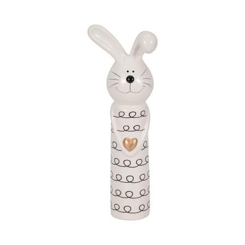 sagebrook home 12" Squiggly Bunny With Gold Heart White/black Wishlist Create New